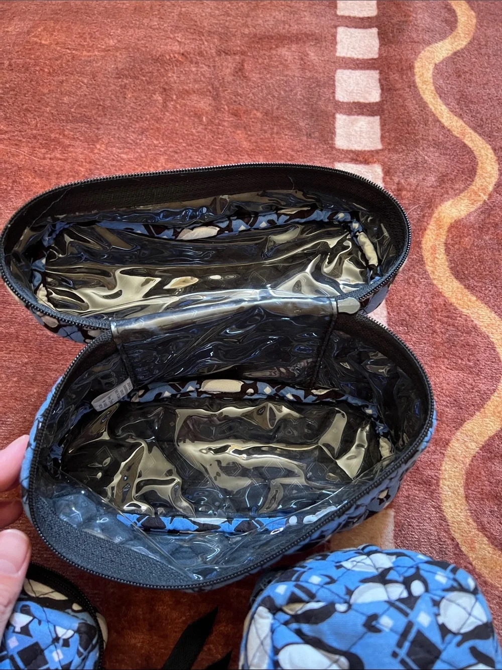 Vera Bradley Penguin Clear Tote with Matching Cosmetic Bags